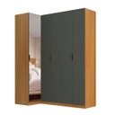 Ver imagem 6 de Guarda Roupa de Canto Reto 5 Portas 1 Espelho Altezza Clean Belmax:Freijó/Titânio