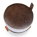 Ver imagem 3 de Puff Banqueta Le Mans Linho e Corano Nozes Base de Madeira - Pallazio