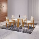 Ver imagem 1 de Conjunto Sala de Jantar Grécia 4 Cadeiras Mônaco Marrom/Castanho Cinamomo/Creme/Off White