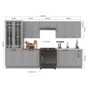 Ver imagem 3 de Cozinha Modulada 6 Peças 1 Cristaleira com Vidro 2 Balcão sem Tampo 3 Aéreos 100% MDF com Rodapé Bari Cinza/Titânio Fosco
