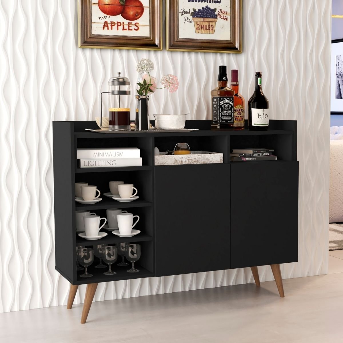 Aparador de Sala Cantinho do Café Buffet - Mod.2027:Preto