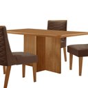 Ver imagem 3 de Mesa Olimpia 120 Mdf Canto Copo e com 4 Cadeiras Safira Veludo Marrom/naturalle/naturalle