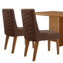 Ver imagem 4 de Mesa Olimpia 120 Mdf Canto Copo e com 4 Cadeiras Safira Veludo Marrom/naturalle/naturalle