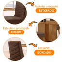 Ver imagem 7 de Mesa Olimpia 120 Mdf Canto Copo e com 4 Cadeiras Safira Veludo Marrom/naturalle/naturalle