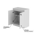 Ver imagem 3 de Balcão de Escritório com 2 Portas - Branco