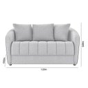 Ver imagem 3 de Sofá Living 152cm Linho Cinza Preto 2 Lugares com 3 Almofadas Abba