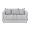 Ver imagem 2 de Sofá Living 152cm Linho Cinza Preto 2 Lugares com 3 Almofadas Abba