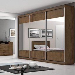 Guarda-Roupa com Espelho 3 Portas de Correr Milano - 1