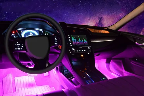 Iluminação LED Interior Carro Neon RGB Tuning C/controle Bluetooth - 2