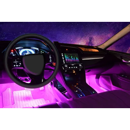 Iluminação LED Interior Carro Neon RGB Tuning C/controle Bluetooth - 2