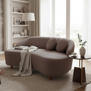 Ver imagem 1 de Namoradeira Sofá Feijão Cancún 150cm Orgânica Suede Capuccino