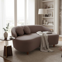 Ver imagem 2 de Namoradeira Sofá Feijão Cancún 150cm Orgânica Suede Capuccino