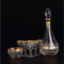 Ver imagem 1 de CONJUNTO DE COPOS DE VIDRO IRIS TURQUESA OURO/ 8 PEÇAS