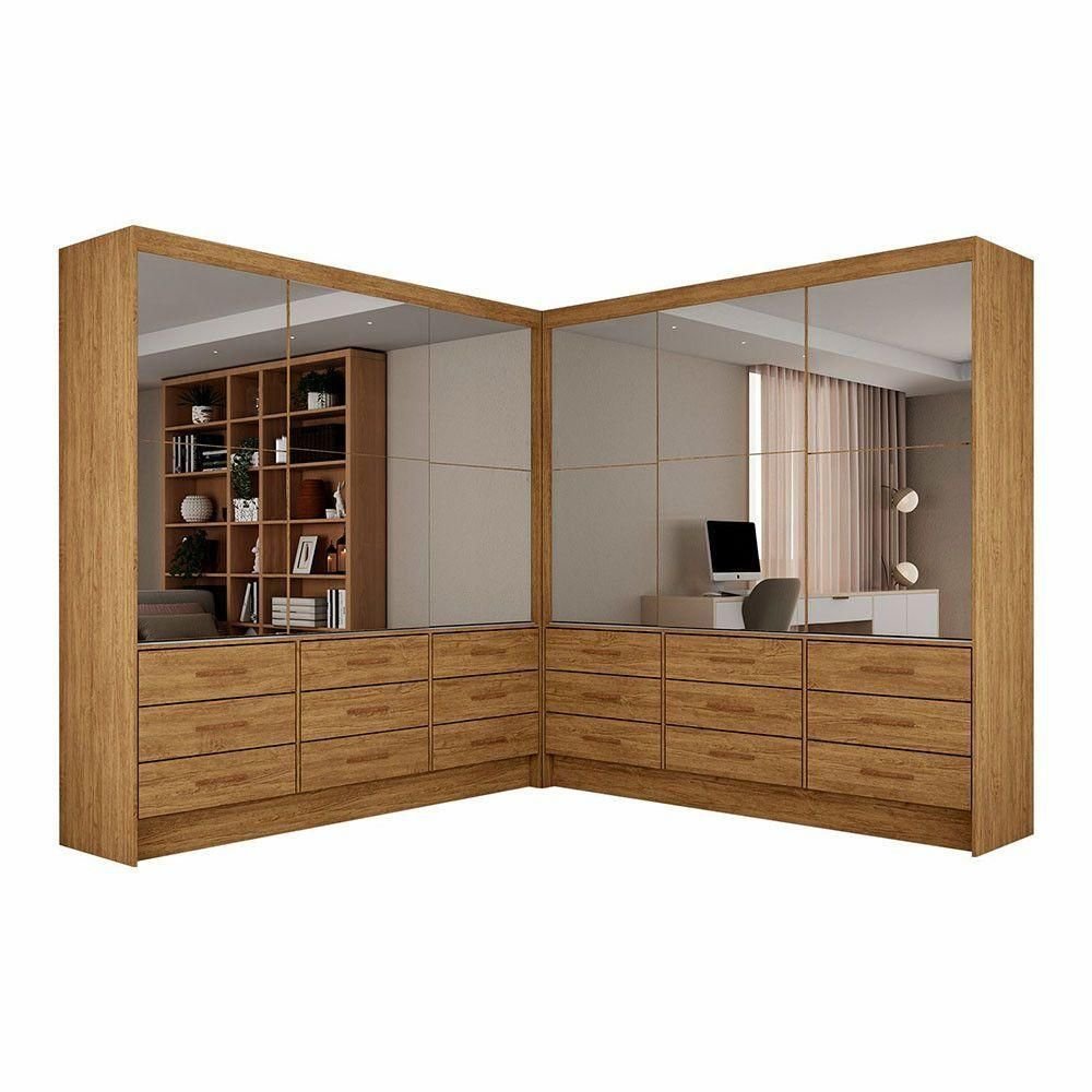 Closet Sevilha 6 Portas Casal Duplo Premium 18 Gavetas Cario
