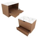 Ver imagem 4 de Gabinete Banheiro 1 Porta 1 Gaveta 60cm Suspenso Multimóveis CR10091 Amêndoa/Mármore Branco