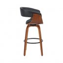 Ver imagem 5 de Banqueta Nicole Munique Giratória Couro e Base de Madeira Homenow Cor: Preto