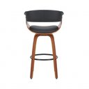 Ver imagem 6 de Banqueta Nicole Munique Giratória Couro e Base de Madeira Homenow Cor: Preto