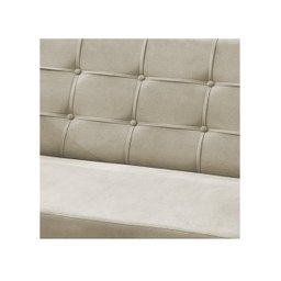 Poltrona Sofá Namoradeira Bella Decorativa 2 Lugares Para Sala Quarto Suede:Bege Claro - 4