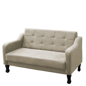 Poltrona Sofá Namoradeira Bella Decorativa 2 Lugares Para Sala Quarto Suede:Bege Claro