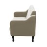 Poltrona Sofá Namoradeira Bella Decorativa 2 Lugares Para Sala Quarto Suede:Bege Claro - 3