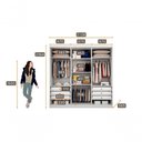 Ver imagem 3 de Guarda Roupa Casal 6 Portas 6 Gavetas - New Vértice-branco - Móveis Novo Horizonte