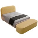 Ver imagem 1 de Cabeceira Cama Box Queen 160cm Lanna com Puff Recamier Doha W01 Couríssimo Fendi - Lyam Decor