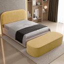 Ver imagem 2 de Cabeceira Cama Box Queen 160cm Lanna com Puff Recamier Doha W01 Couríssimo Fendi - Lyam Decor