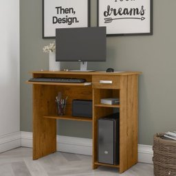 MESA DE COMPUTADOR - MARROM freijó 1 gaveta - VIENA - 1