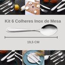 Ver imagem 2 de Jogo Colher Sopa Mesa Inox 6 Peças Restaurante Pizzaria Casa Classic