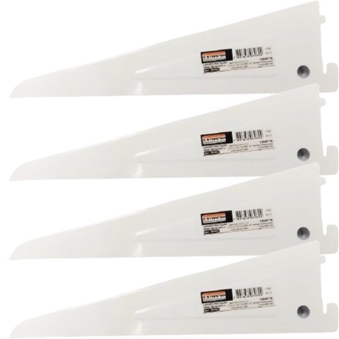 Kit 4 Suporte Prateleira Trilho Duplo em Aço Branco 22cm - Starfer