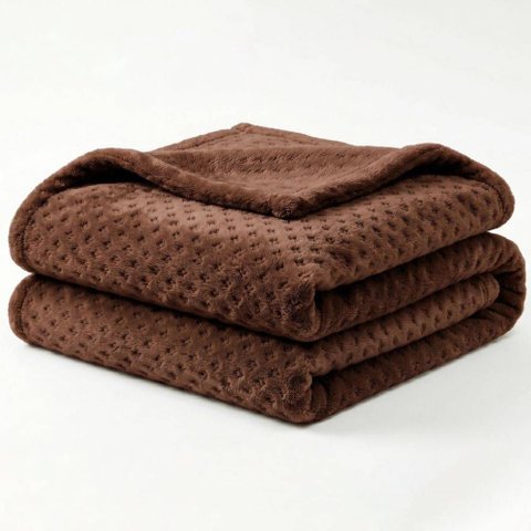 Manta Queen Flan Soft Texturizada Marrom 260g/m² - 1 Peça - 100% Poliéster