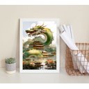 Ver imagem 2 de Quadro Decorativo Dragão Chinês 33x24cm - com Vidro:madeira Preta