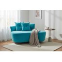 Ver imagem 1 de Namoradeira Sofá Feijão Suria 150cm Orgânica Suede Azul Turquesa