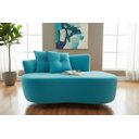 Ver imagem 2 de Namoradeira Sofá Feijão Suria 150cm Orgânica Suede Azul Turquesa
