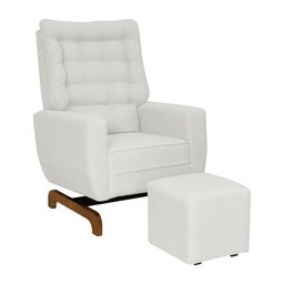 Poltrona de Amamentação Olivia com Balanço Bebê Completo: Boucle Natural - 1