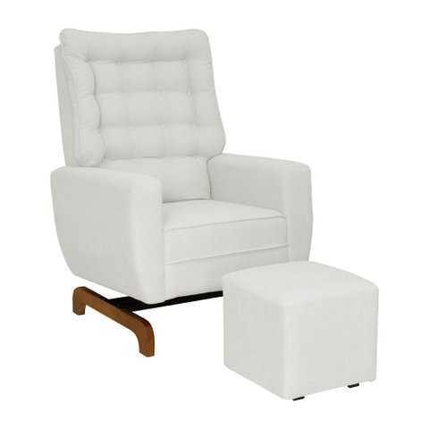 Poltrona de Amamentação Olivia com Balanço Bebê Completo: Boucle Natural