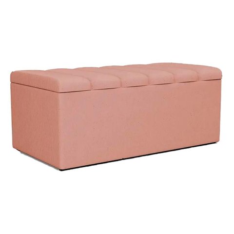 Recamier Calcadeira Bau 100 Cm Dalia Linho Rose Artte