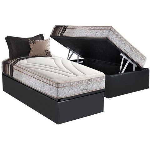 Cama Box Baú Solteiro: Colchão Molas Masterpocket Ensacadas Herval Maxspring American + Base Crc