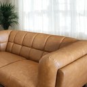 Ver imagem 6 de Sofá 3 Lugares Peônia Living Courino Caramelo Pés Madeira Larbelle Móveis