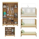 Ver imagem 5 de Quarto de Bebê Completo com Berço Americano 3 em 1 Allegra Multimóveis Mp4582 Madeirado/off White