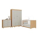 Ver imagem 2 de Quarto de Bebê Completo com Berço Americano 3 em 1 Allegra Multimóveis Mp4582 Madeirado/off White