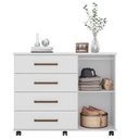 Ver imagem 3 de Cômoda Flora e Guarda Roupa Solteiro Ecom 2 Branco Flex - Demóbile