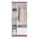 Ver mais imagens de Guarda-Roupa Solteiro 3 Portas 2 Gavetas Branco/New/Rosa