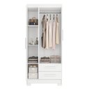 Ver imagem 7 de Guarda-Roupa Solteiro 3 Portas 2 Gavetas Branco/New/Rosa