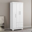 Ver imagem 1 de Guarda-Roupa Solteiro 3 Portas 2 Gavetas Branco/New/Rosa