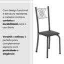 Ver imagem 5 de Kit 6 Cadeiras Tubular para Sala de Jantar Sara Prata/Preto/Martelado