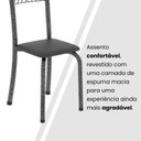 Ver imagem 4 de Kit 6 Cadeiras Tubular para Sala de Jantar Sara Prata/Preto/Martelado