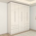 Ver imagem 7 de Guarda-roupa Casal Modulado Madrid 10 Portas 4 Gavetas Branco - Panorama Móveis
