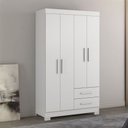 Ver imagem 1 de Guarda-Roupa Solteiro 4 Portas 2 Gavetas Branco/New/Rosa