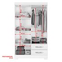 Ver mais imagens de Guarda-Roupa Solteiro 4 Portas 2 Gavetas Branco/New/Rosa